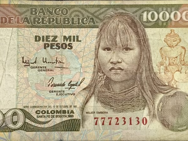 BILLETE DE .000  COMUNIDAD EMBERA 1993  (Vf)