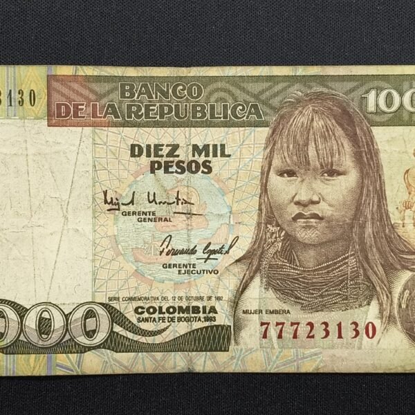BILLETE DE .000  COMUNIDAD EMBERA 1993  (Vf)
