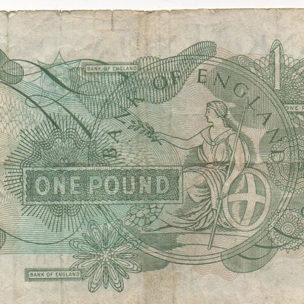 BILLETE UNA LIBRA ESTERLINA HISTORIA Y VALOR ACTUAL 1960 (VF)