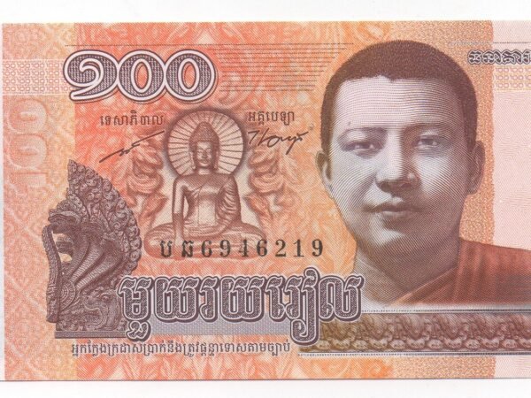 BILLETE DE 100 RIEL CAMBOYA 2014 (UNC)
