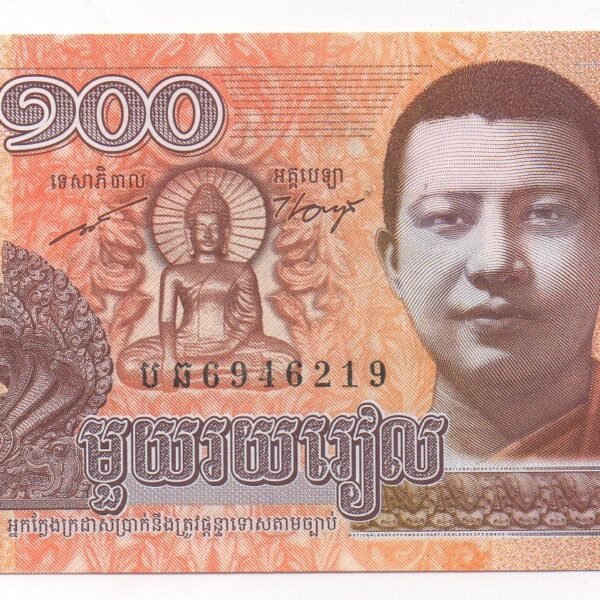 BILLETE DE 100 RIEL CAMBOYA 2014 (UNC)