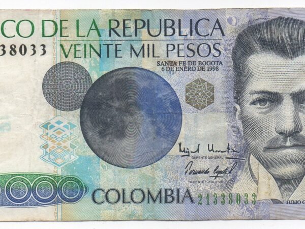 BILLETE DE 20.000 JULIO GARAVITO LOGO NUEVA GRANADA 1998
