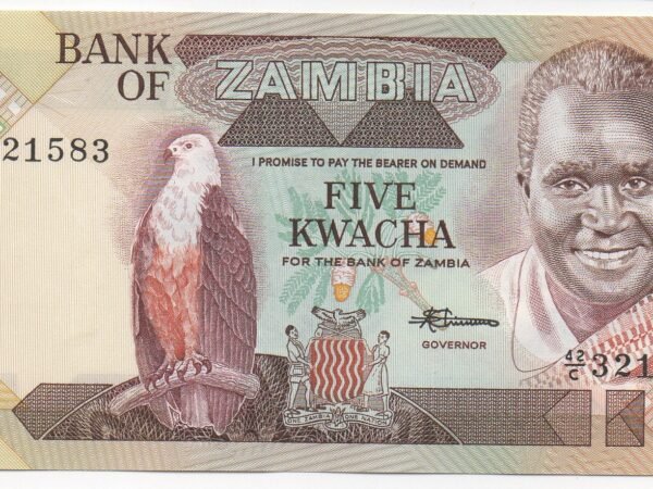 BILLETE DE 5 KWACHA 1980 (UNC) ¡UN VIAJE INIGUALABLE!