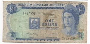 BILLETE DE 1 DOLAR BERMUDAS REINA ISABEL II 1982 UNA JOYA HISTORICA DE LOS TERRITORIOS BRITANICOS