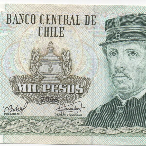 BILLETE IMPACTANTE DE MIL PESOS BANCO CENTRAL DE CHILE 2006 (UNC)