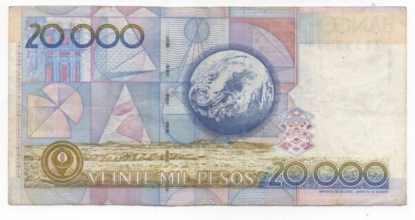BILLETE DE 20.000 JULIO GARAVITO LOGO NUEVA GRANADA 1998