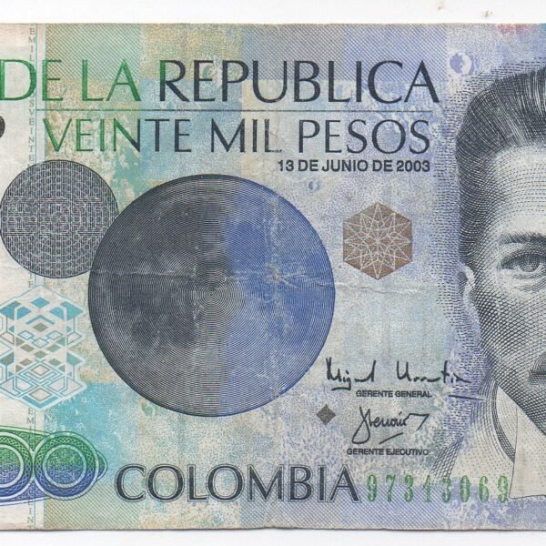 BILLETE DE 20.000 JULIO GARAVITO REPOSICION 2003