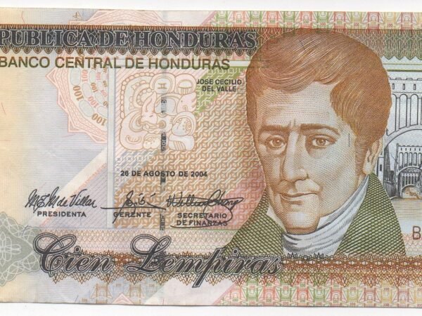 BILLETE DE 100 LEMPIRAS DE HONDURAS 2004: ¡EXTRAORDINARIO! (UNC)