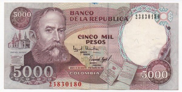 BILLETE DE 5.000 PESOS NUÑEZ  1994 (EF)