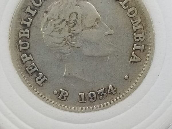 ANTIGUA MONEDA DE 10 CENTAVOS DE PLATA 1934 (VF)