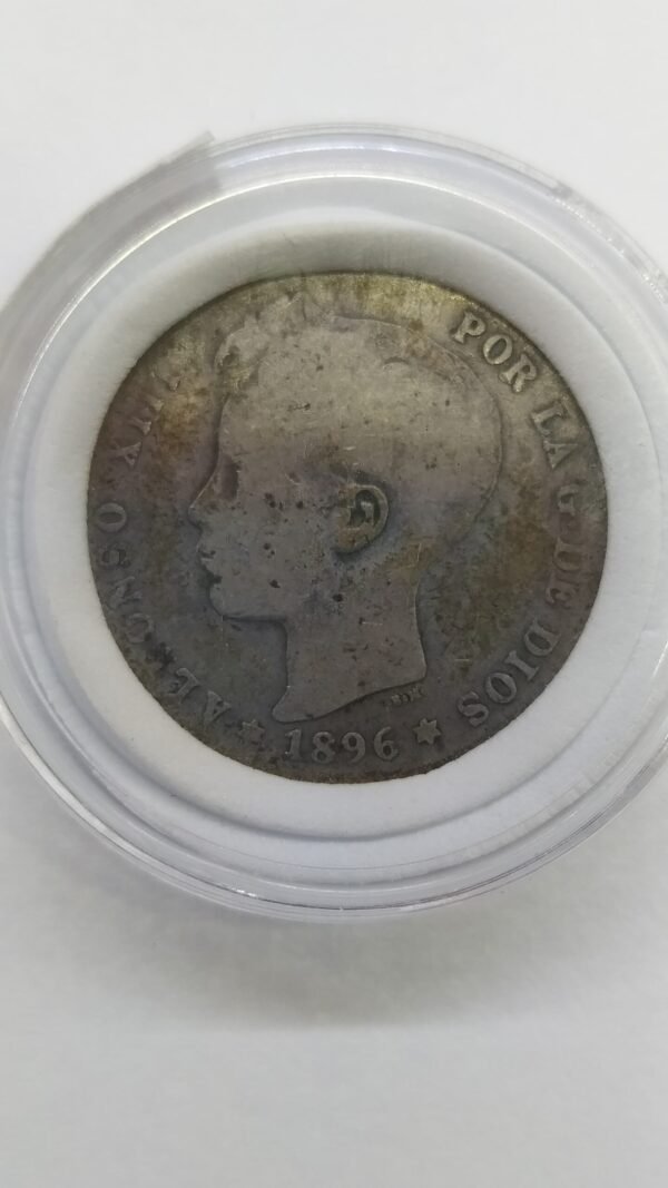 UN PESETA ALFONSO XIII NIÑO 1896 PLATA  ESPAÑA