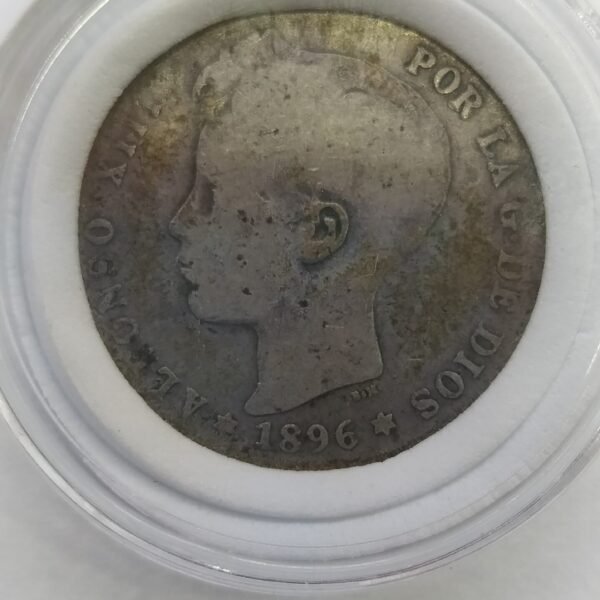 UN PESETA ALFONSO XIII NIÑO 1896 PLATA  ESPAÑA