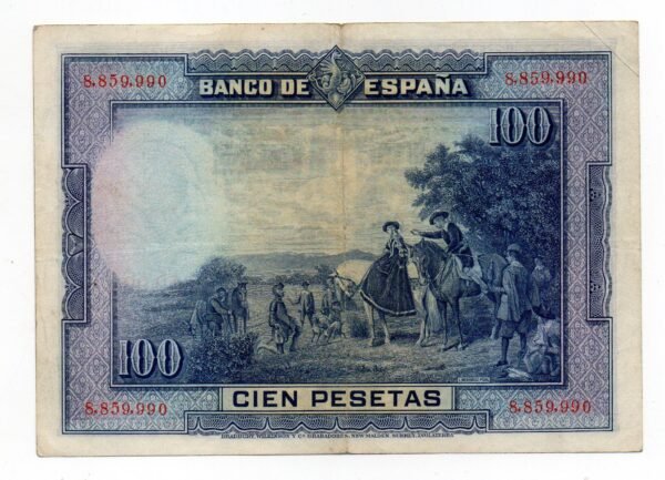 BILLETE 100 PESETAS  ESPAÑA 1928 DON QUIJOTE