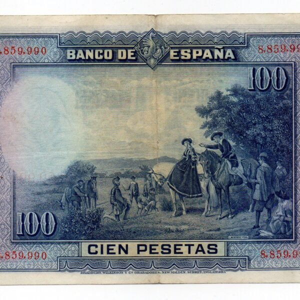 BILLETE 100 PESETAS  ESPAÑA 1928 DON QUIJOTE