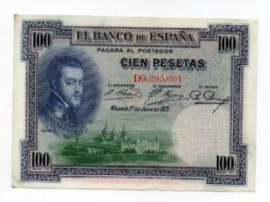 Inicio 10 BILLETE 10 PESETAS 1925 ESPAÑA FELIPE II