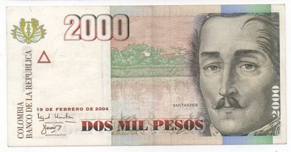BILLETE DE 2.000 PESOS 2004 FORMATO GRANDE  SANTANDER