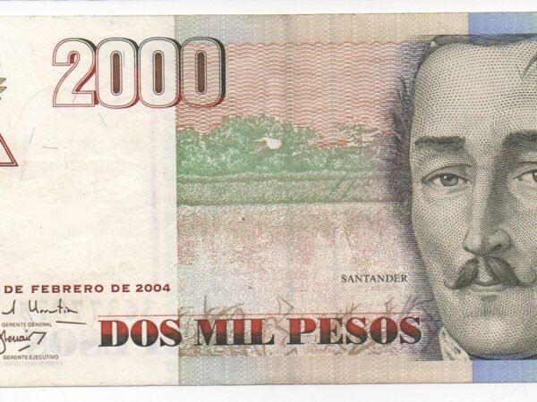 BILLETE DE 2.000 PESOS 2004 FORMATO GRANDE  SANTANDER