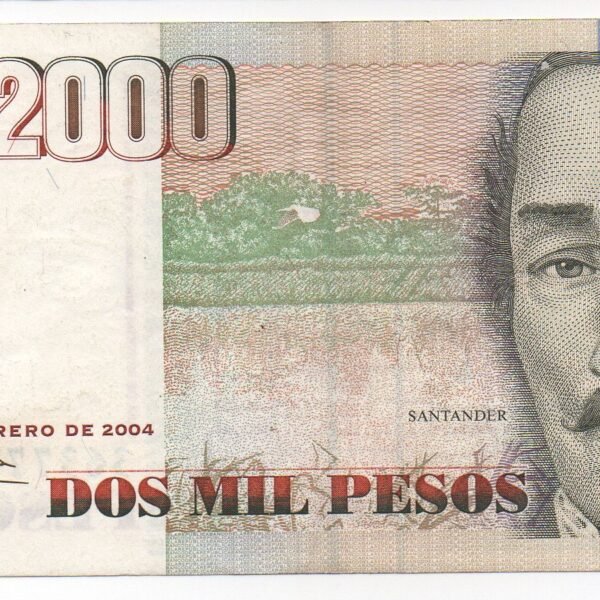 BILLETE DE 2.000 PESOS 2004 FORMATO GRANDE  SANTANDER