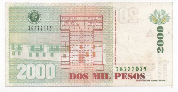 BILLETE DE 2.000 PESOS 2004 FORMATO GRANDE  SANTANDER