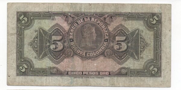 BILLETE DE 5 PESOS ORO 1947