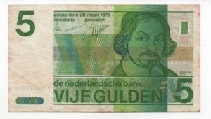 BILLETE DE 5 GULDEN – PAÍSES BAJOS, 1973 (VF)