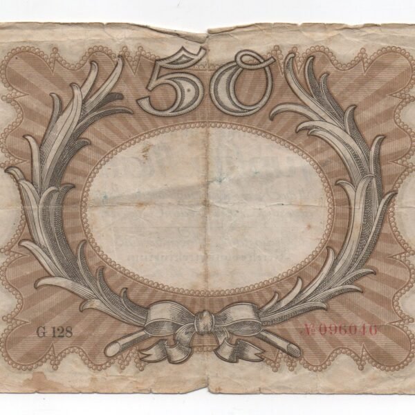 BILLETE DE 50 MARCOS ALEMANIA1918¨EGG NOTE¨ PIEZA HISTORICA REICHSBANK
