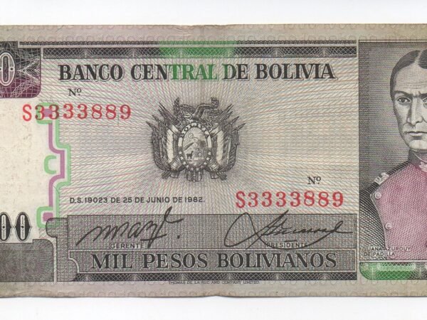 BILLETE DE 1000 PESOS BOLIVARIANOS 1982
