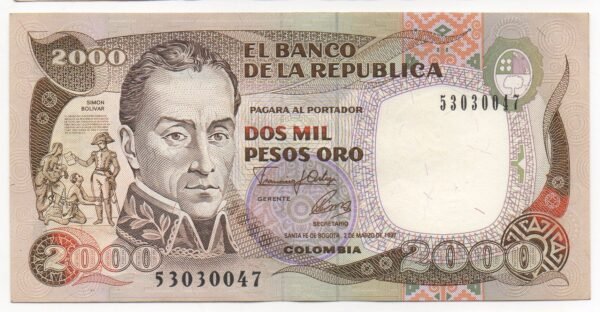 BILLETE DE 2000 PESOS 1992 PISBA