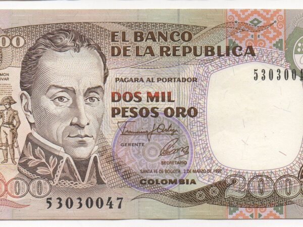 BILLETE DE 2000 PESOS 1992 PISBA