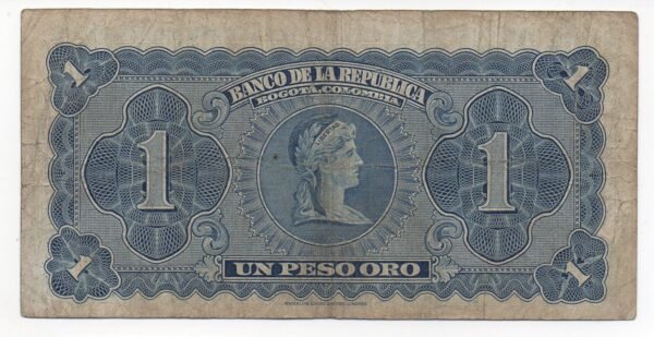 BILLETE UN PESO ORO 1953 PUENTE DE BOYACA