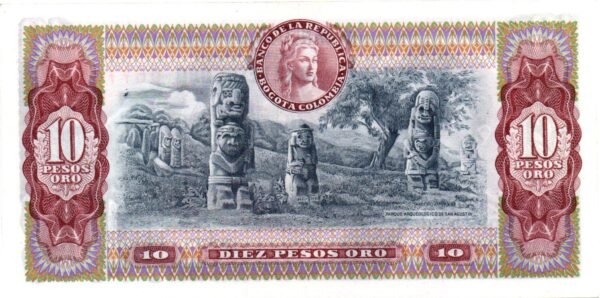 BILLETE DE 10 PESOS COLOMBIA 1963–1980  ANTONIO NARIÑO Y SAN AGUSTÍN – PIEZA ICÓNICA Y CULTURAL