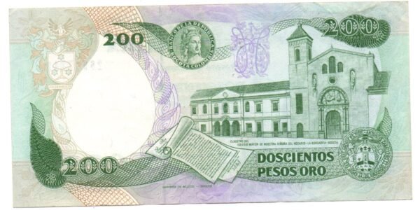 BILLETE DE 200 PESOS ORO COLOMBIA 1983–1992 (JOSÉ CELESTINO MUTIS)