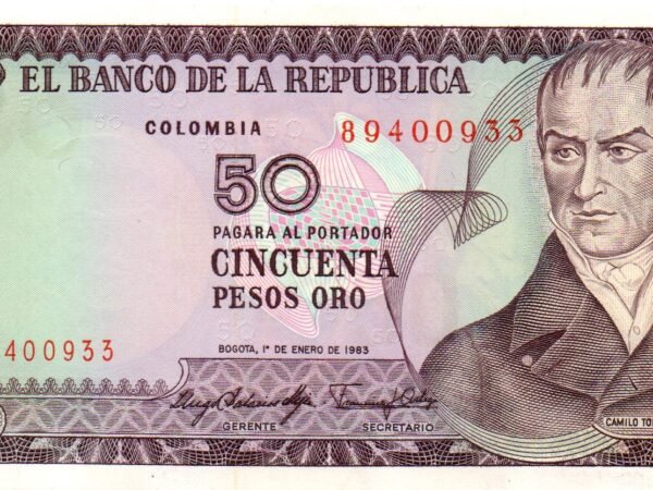 BILLETE DE 50 PESOS ORO COLOMBIA 1983 (CAMILO TORRES)