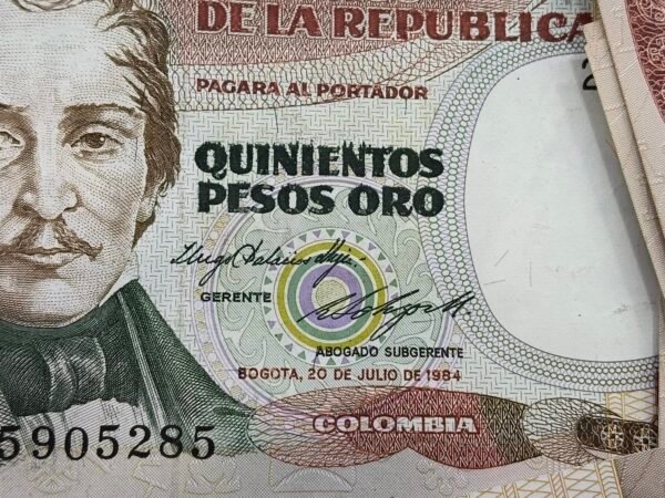 BILLETE 500 PESOS ORO SANTANDER -1984 (PRADO VERDE)
