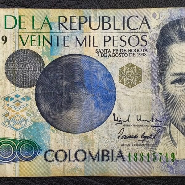 BILLETE DE 20.000 GARAVITO LOGO NUEVA GRANADA (1998)