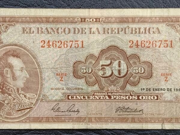 BILLETE DE 50 PESOS ORO 1964 (EF) ANTONIO JOSE DE SUCRE