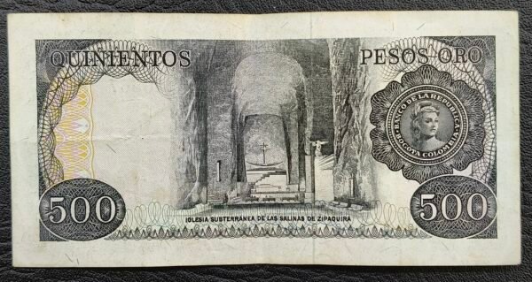 Billete 500 Pesos Oro Colombia 1979 | Santander – Zipaquirá