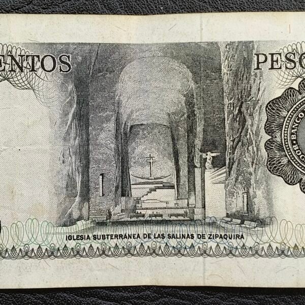 Billete 500 Pesos Oro Colombia 1979 | Santander – Zipaquirá