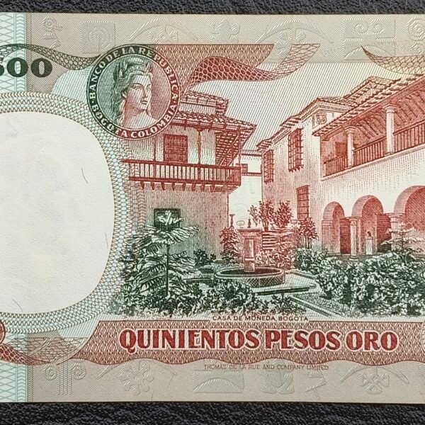 Billete de 500 Pesos Oro Jardín Verde – 20 de Julio de 1981 | Primera Fecha | Estado 9