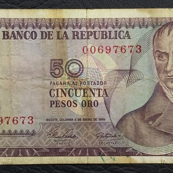 Billete de 50 Pesos Oro Camilo Torres – 2 de Enero de 1969 | Primera Fecha