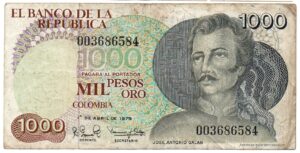 Billete 1.000 Pesos Oro Banco de la República 1979