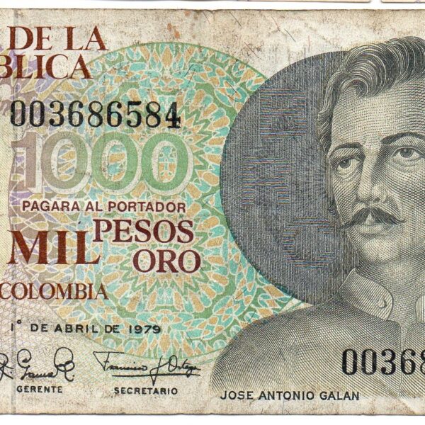 Billete 1.000 Pesos Oro Banco de la República 1979