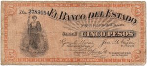 Inicio 7 Billete 5 Pesos Banco del Estado 1 Octubre 1900
