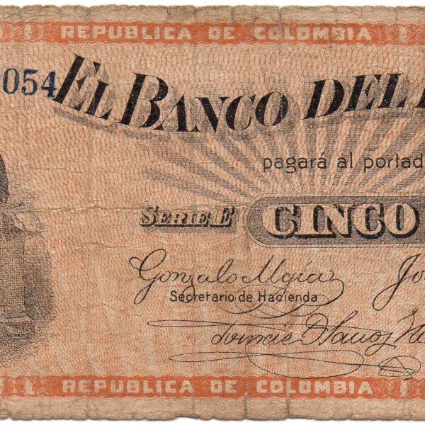 Billete 5 Pesos Banco del Estado 1 Octubre 1900