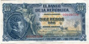 Inicio 2 Billete de 10 Pesos Oro Colombia – Antonio Nariño | Pieza Históric
