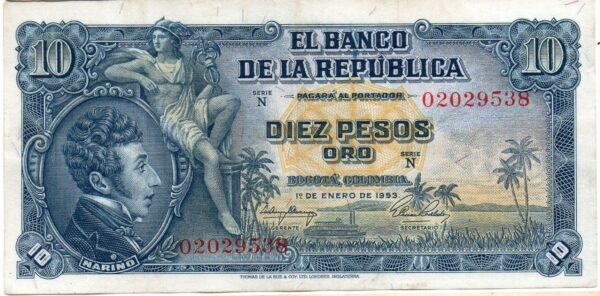 WhatsApp Image 2026-08-22 at 10.20.22 AM (2) Billete de 10 Pesos Oro Colombia – Antonio Nariño | Pieza Históric