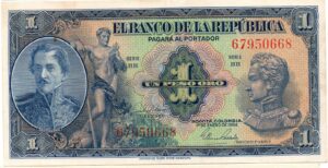 Inicio 8 Billete de 1 Peso Oro Colombia – Emisión Histórica del Banco de la República