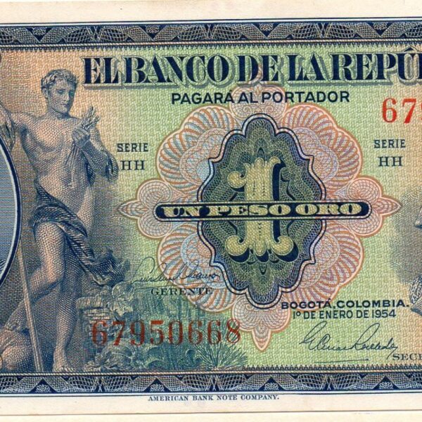 Billete de 1 Peso Oro Colombia – Emisión Histórica del Banco de la República
