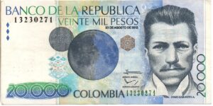 Inicio 7 Billete de 20.000 Pesos Colombia – Julio Garavito Armero | Logo Mariana de la Libertad-2012