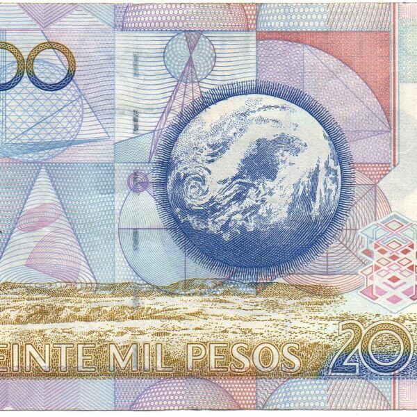 Billete de 20.000 Pesos Colombia – Julio Garavito Armero | Logo Mariana de la Libertad-2012